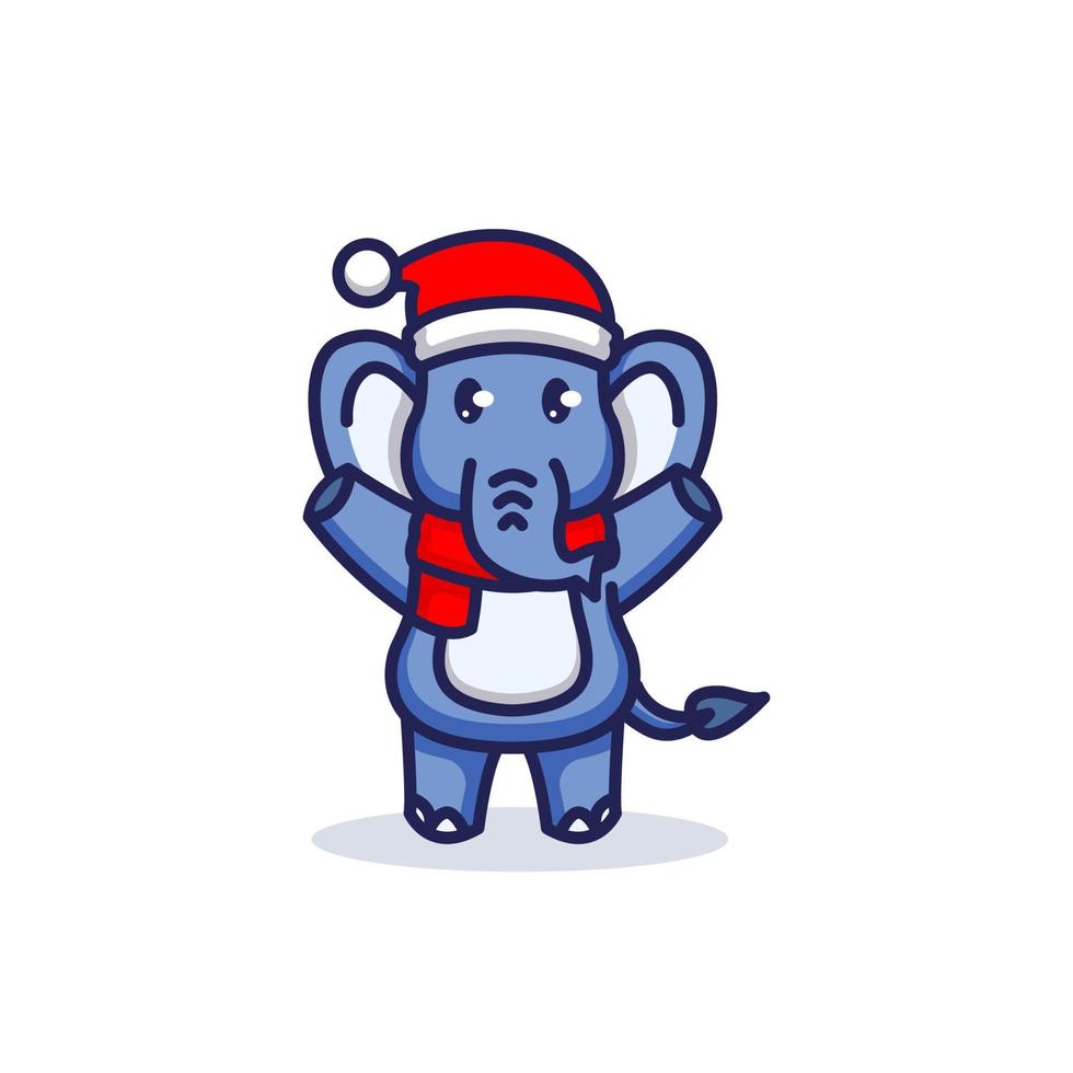 kerst olifant mascotte vector