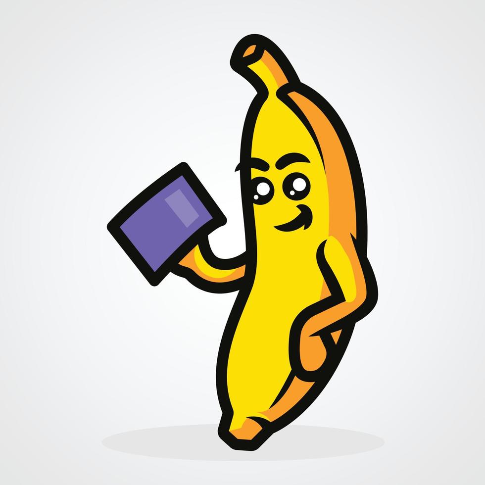 banaan schattige mascotte vectorillustratie vector