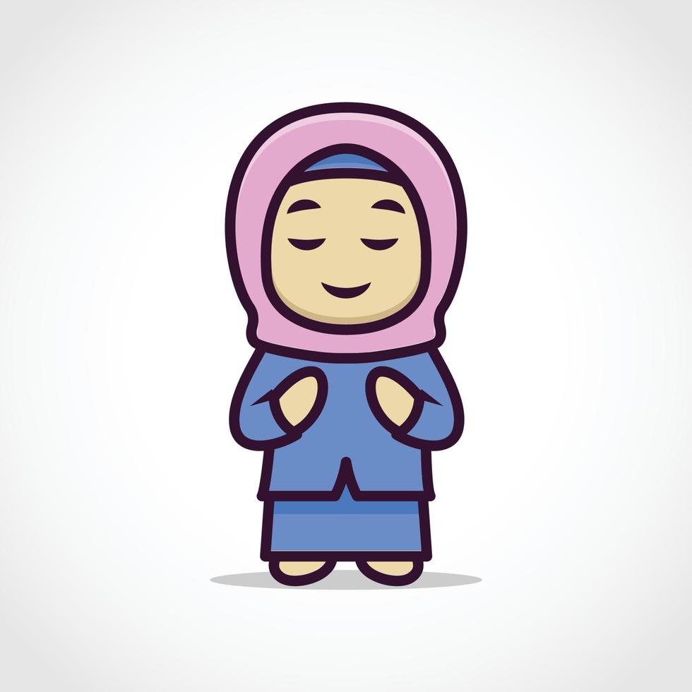 schattig moslim karakter mascotte ontwerp vector