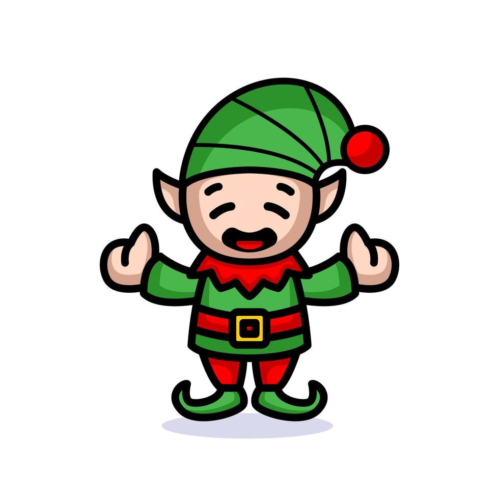 schattige elfjes kerstmascotte vector