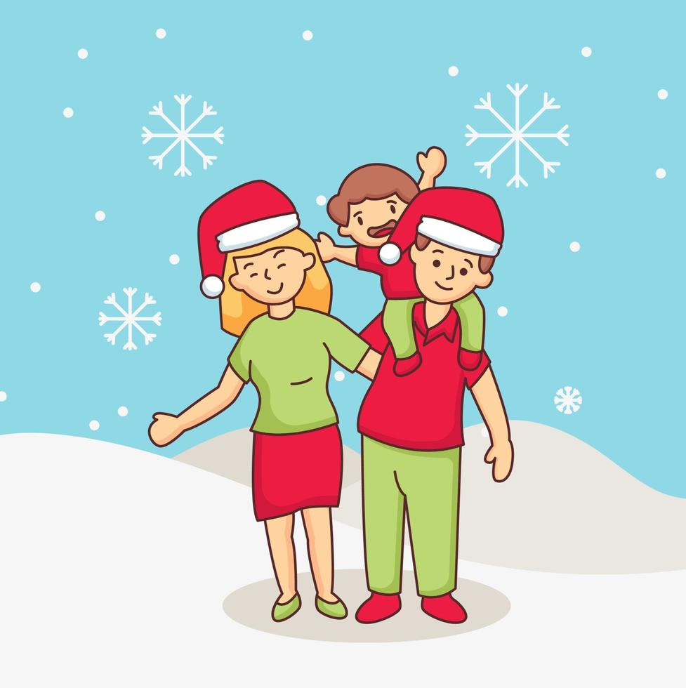 kerst familie illustratie vector