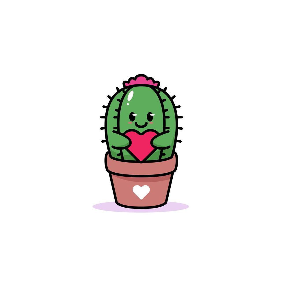 schattige cactus mascotte vector