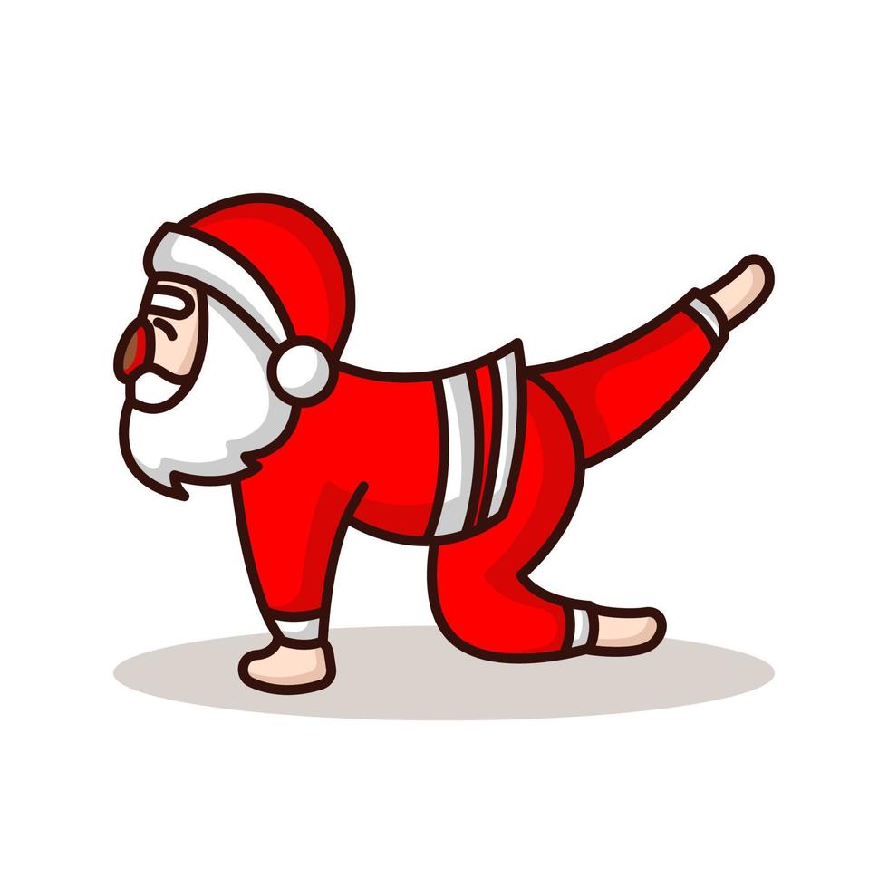 yoga kerstman mascotte vector