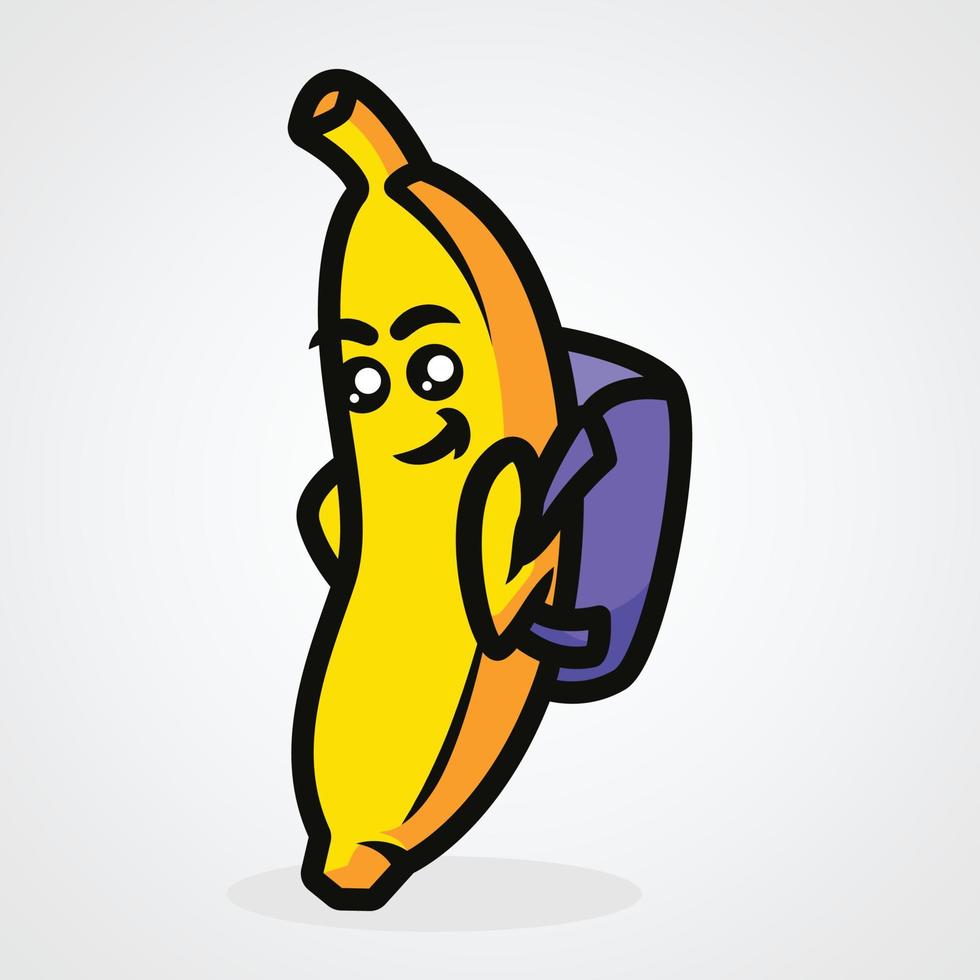 banaan schattige mascotte vectorillustratie vector