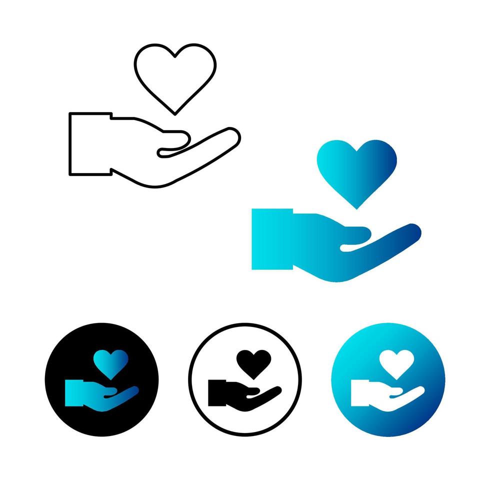 abstracte liefdadigheid donatie hand pictogram illustratie vector