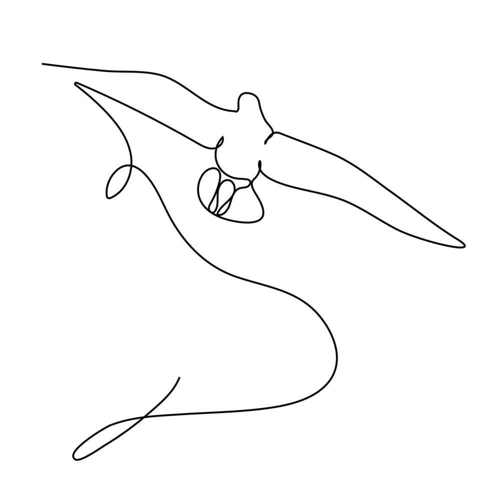 doorlopende lijn vliegende zeemeeuw eenvoudige stijl vector