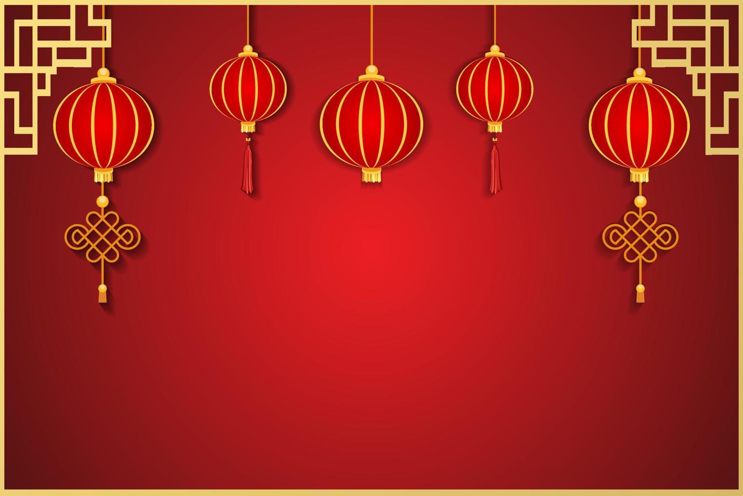 luxe chinese lantaarn achtergrond sjabloon vector