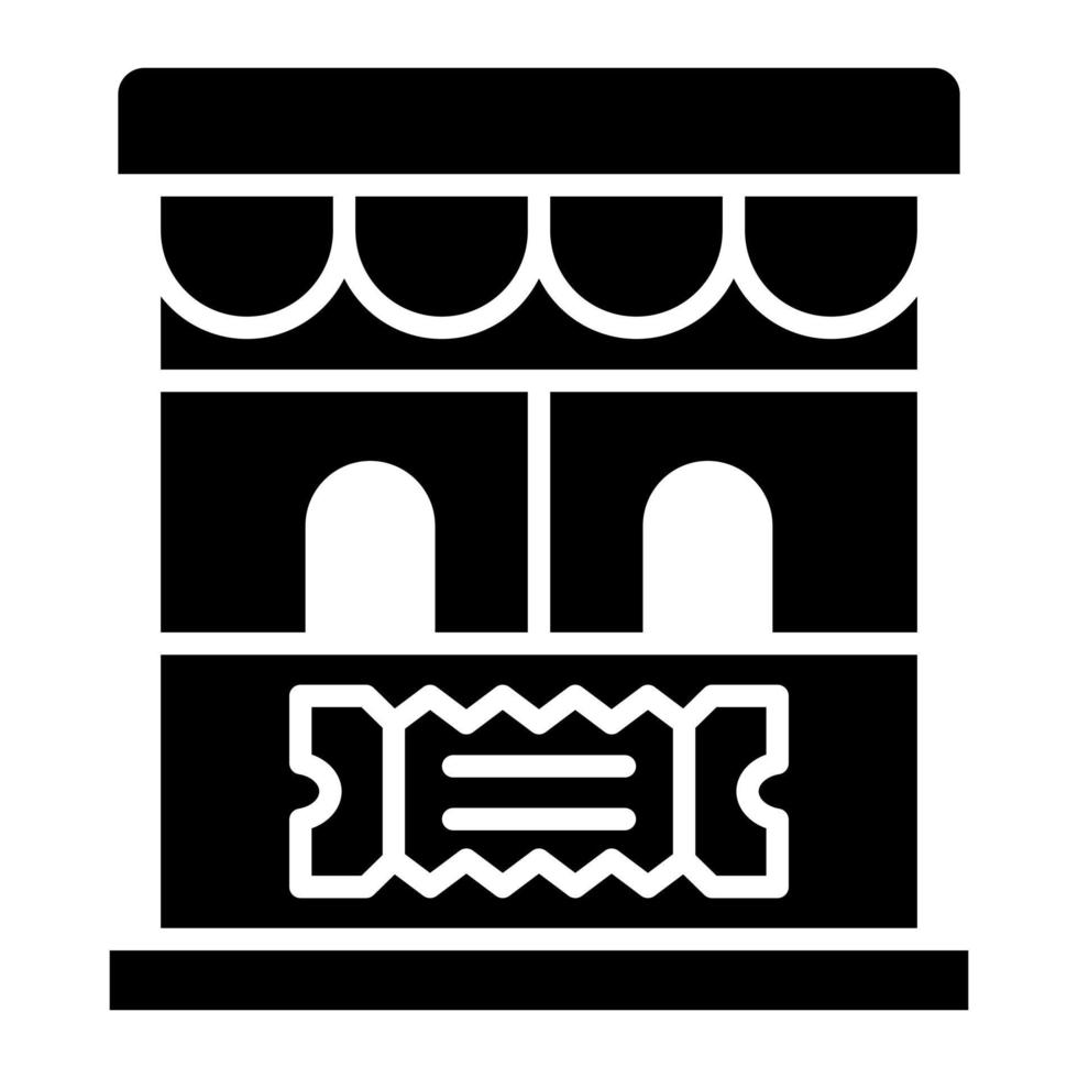 glyph-pictogram voor ticketkantoor vector