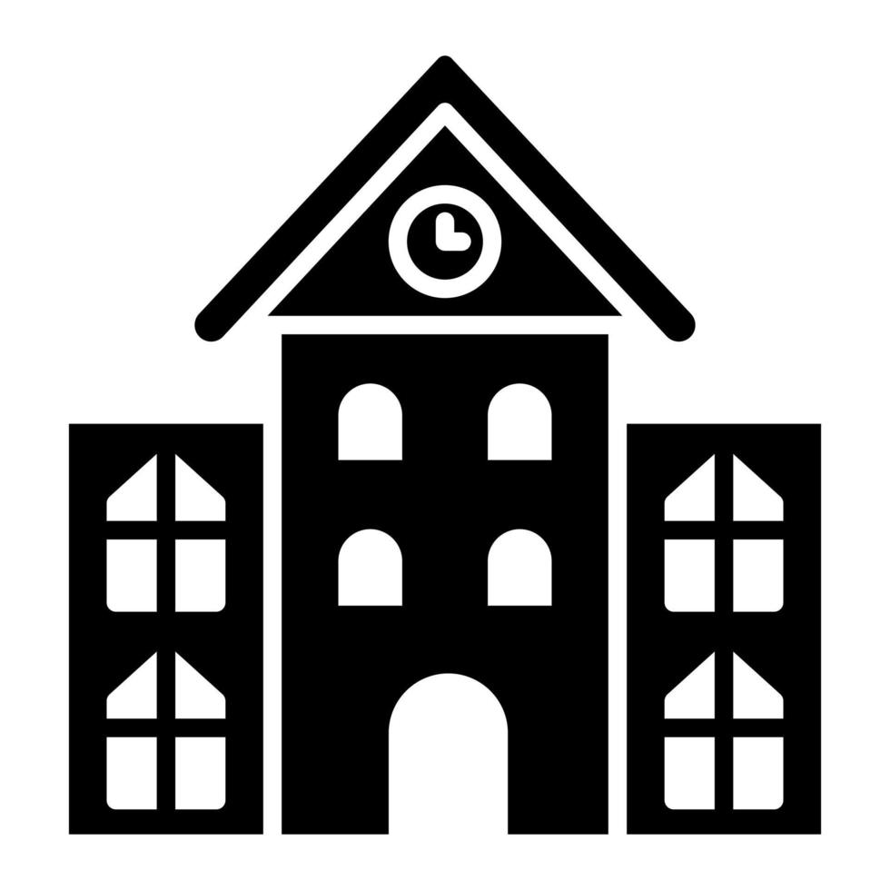 school glyph icoon vector