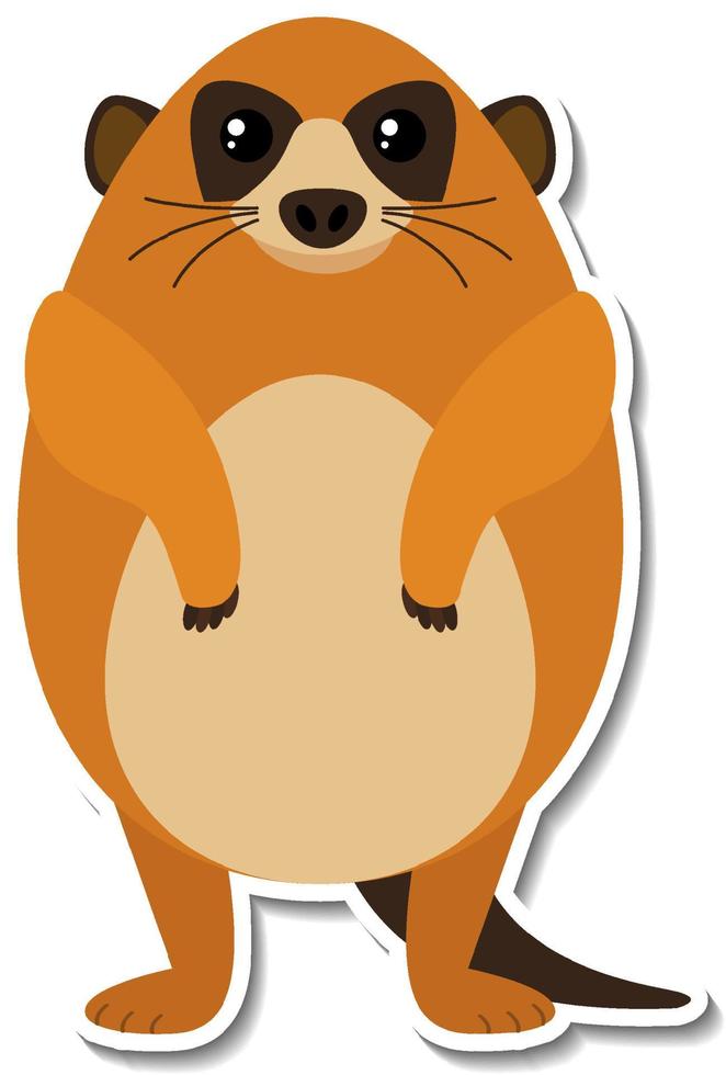 mollige meerkat dieren cartoon sticker vector