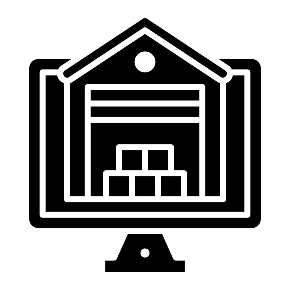 online magazijn glyph-pictogram vector