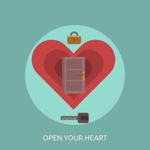 Open uw hart conceptuele afbeelding ontwerp vector
