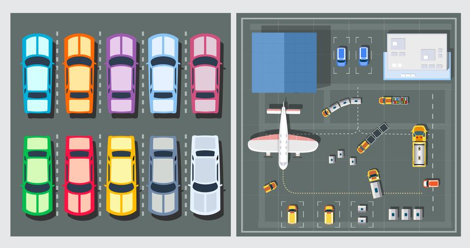 Bovenaanzicht van vliegtuigen vector