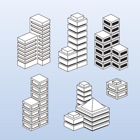 Kleurrijke 3D isometrische stad vector