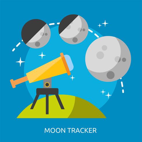 Moon Tracker Conceptueel illustratieontwerp vector