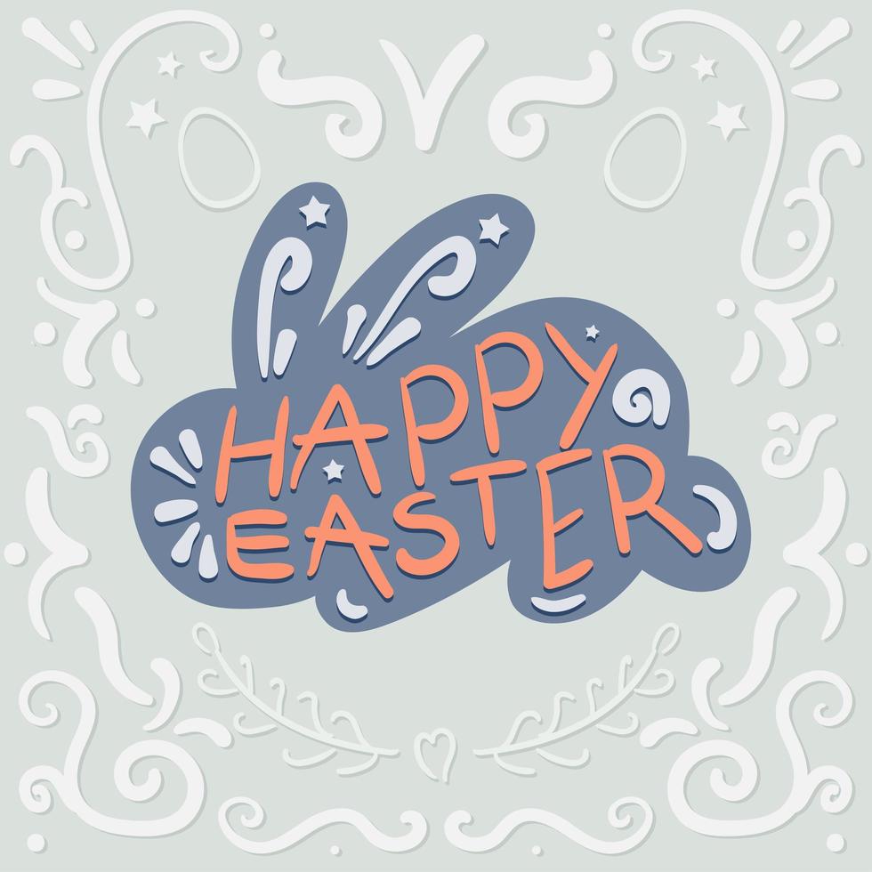 vintage happy easter belettering vector