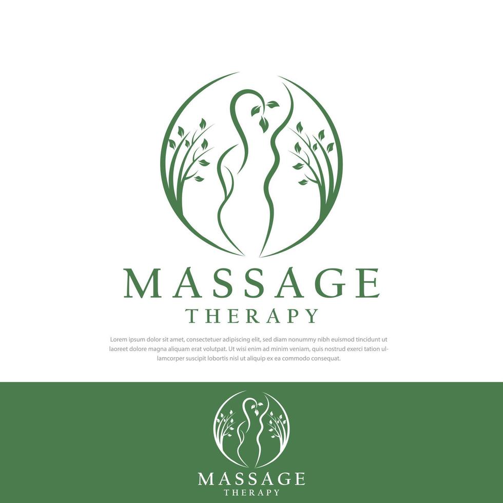 massage therapie illustratie vrouwelijke vloeiende lijn style.symbol,template,icon.massage logo,spa,woman vector