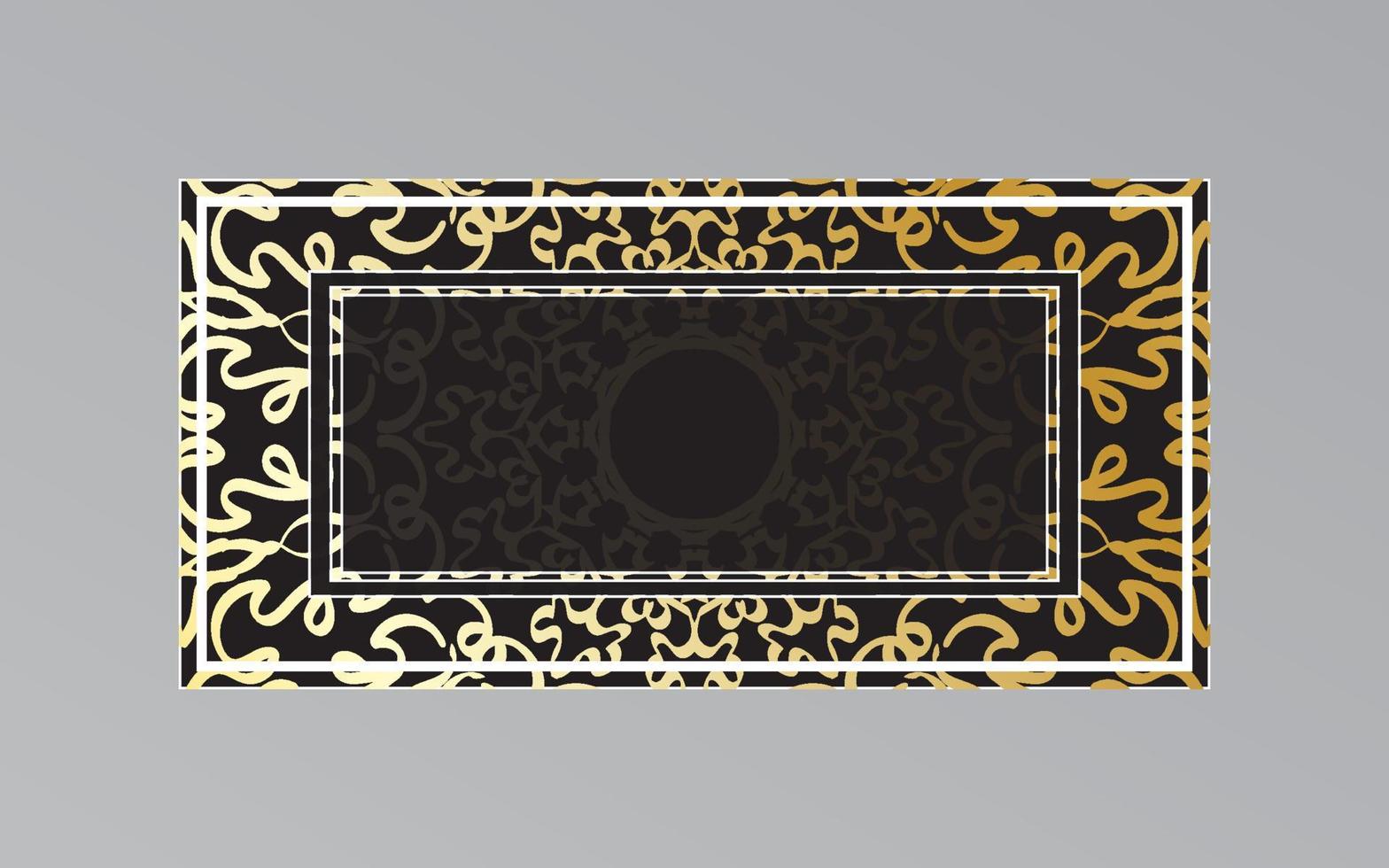 gouden frame op de muur in mandala-stijl vector