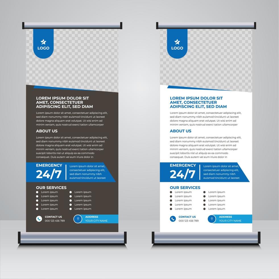 zakelijke medische zaken roll-up banner ontwerpsjabloon vector