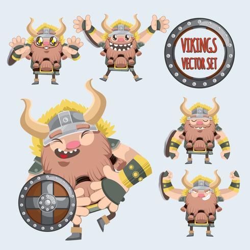 schattige Vikingen vector set