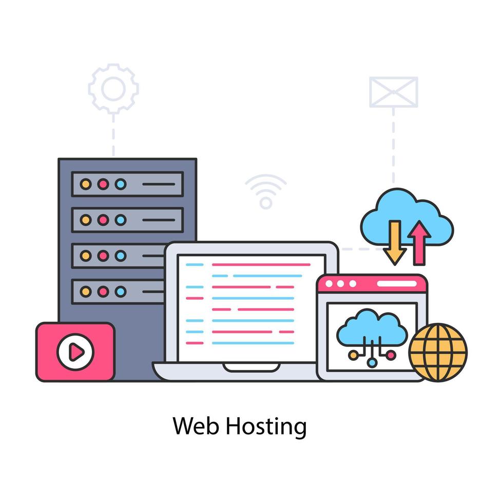 een bewerkbare ontwerpillustratie van webhosting vector