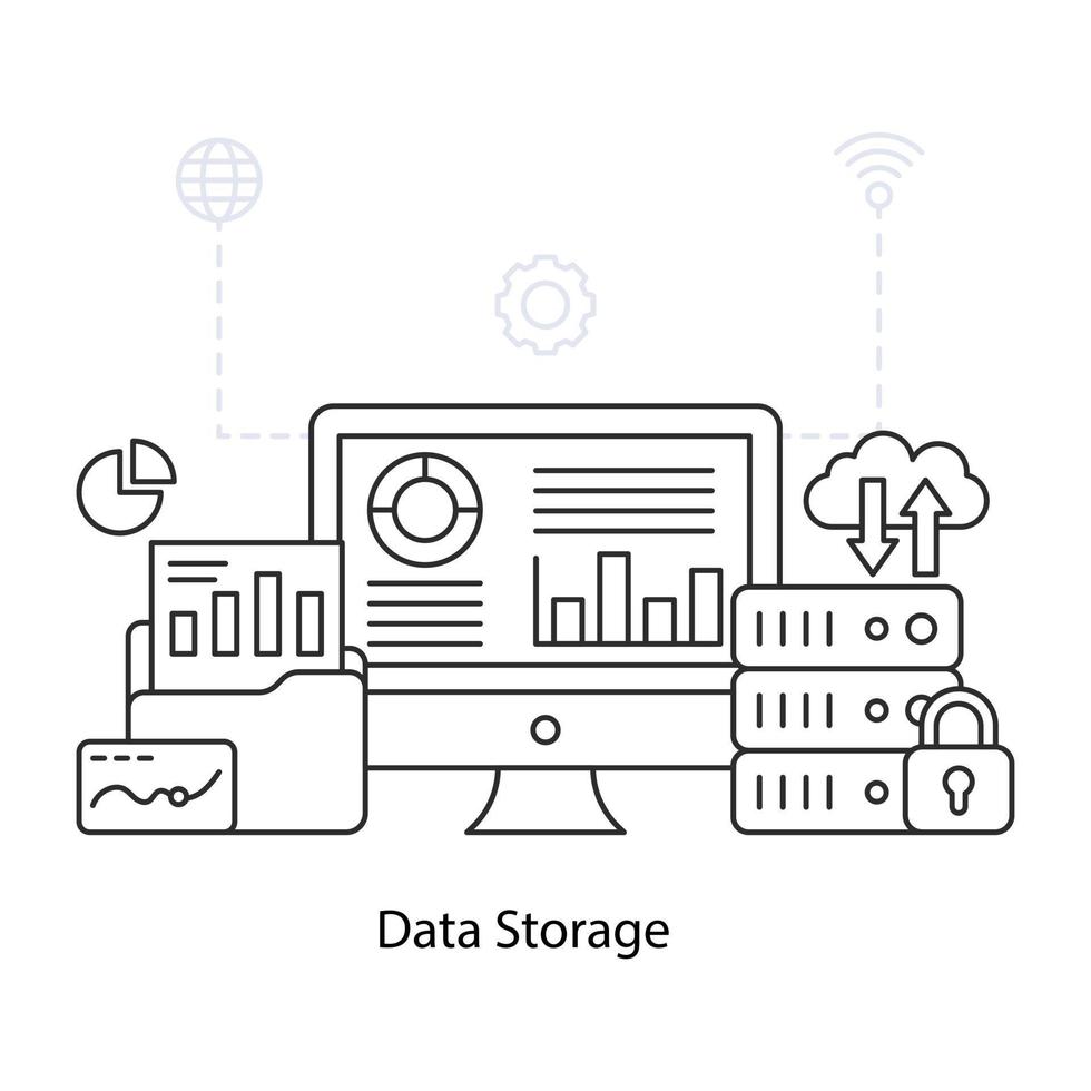 online gegevensanalyse illustratie, bewerkbare vector