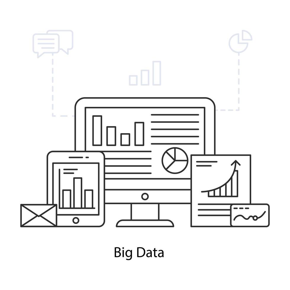 een perfecte ontwerpillustratie van big data vector