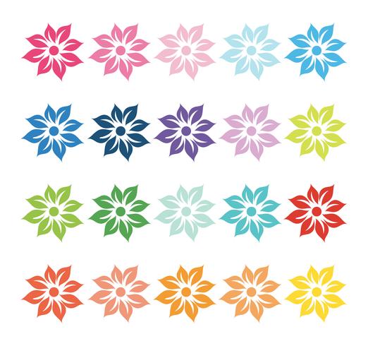 Kleurrijke set van bloemen vector