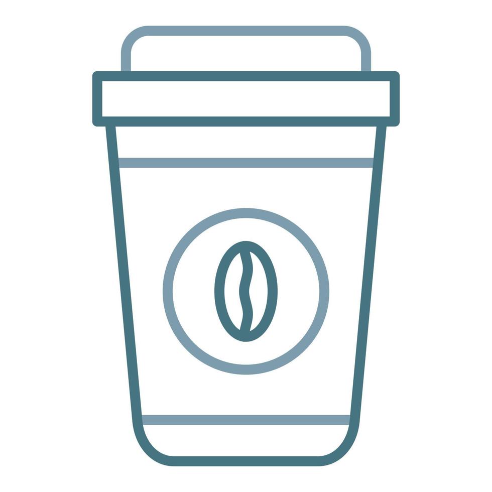koffie afhaalmaaltijd lijn twee kleuren icoon vector
