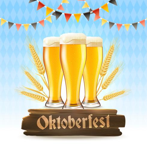 Oktoberfest Poster Realistisch vector