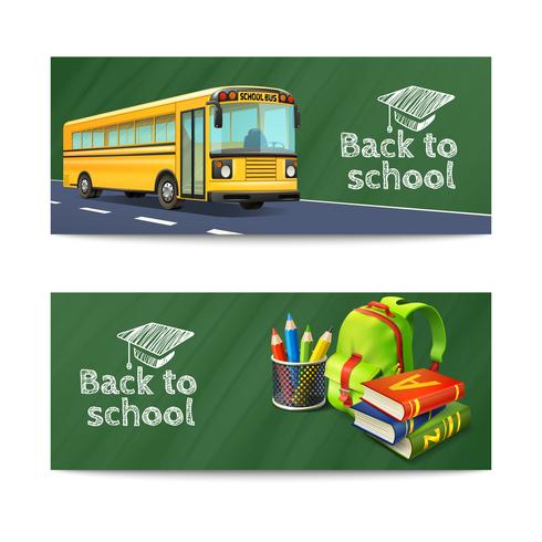 Terug naar school Banners Set vector