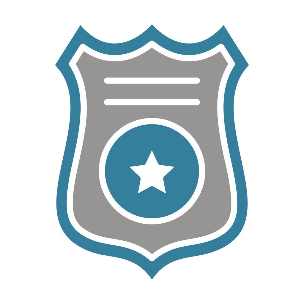 politie badge glyph twee kleuren icoon vector