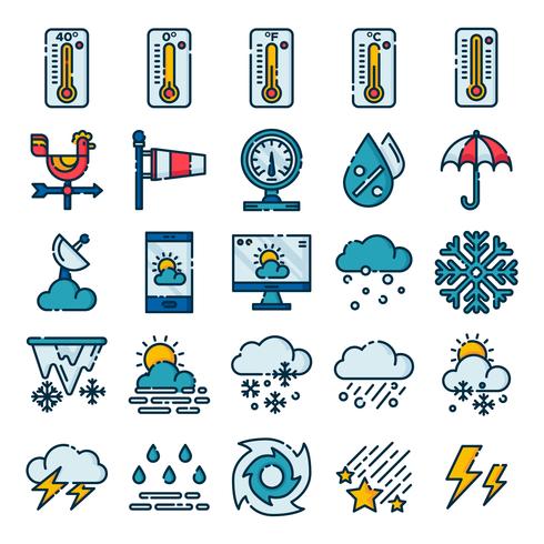 Weerpictogrammenpakket vector