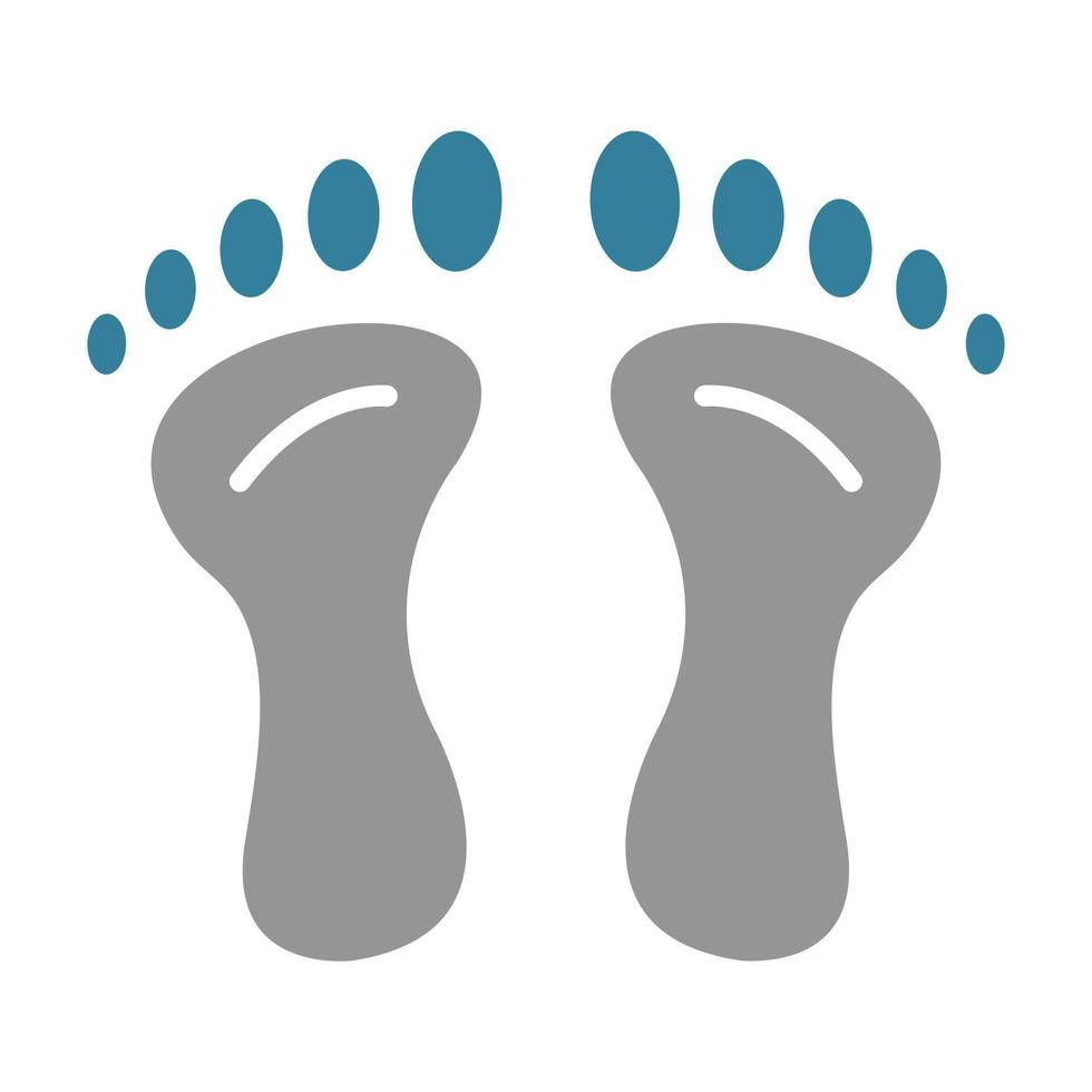voetafdruk glyph twee kleuren icoon vector