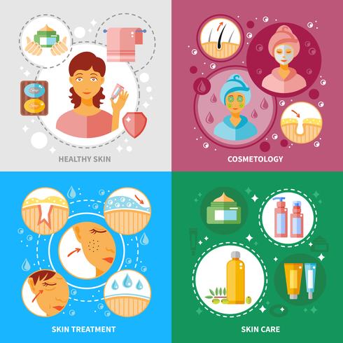 Huidbehandeling Icons Set vector