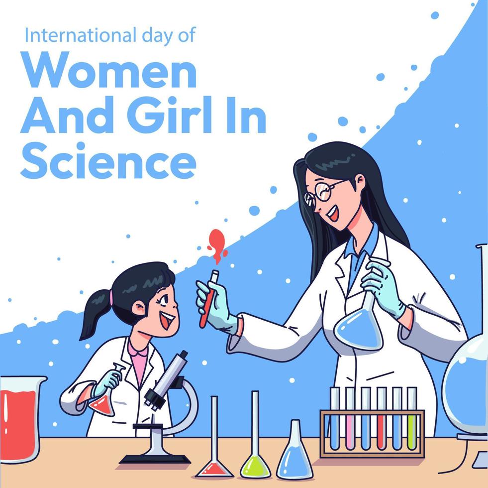internationale dag van vrouwen en meisjes in de wetenschap vector