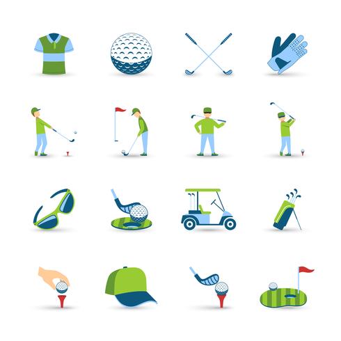 golf pictogrammen instellen vector