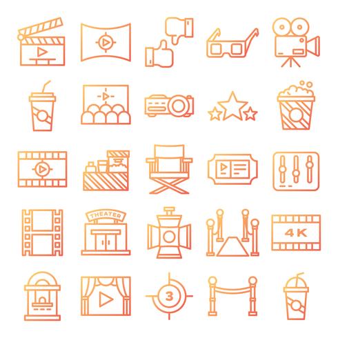 Cinema-iconen pack vector