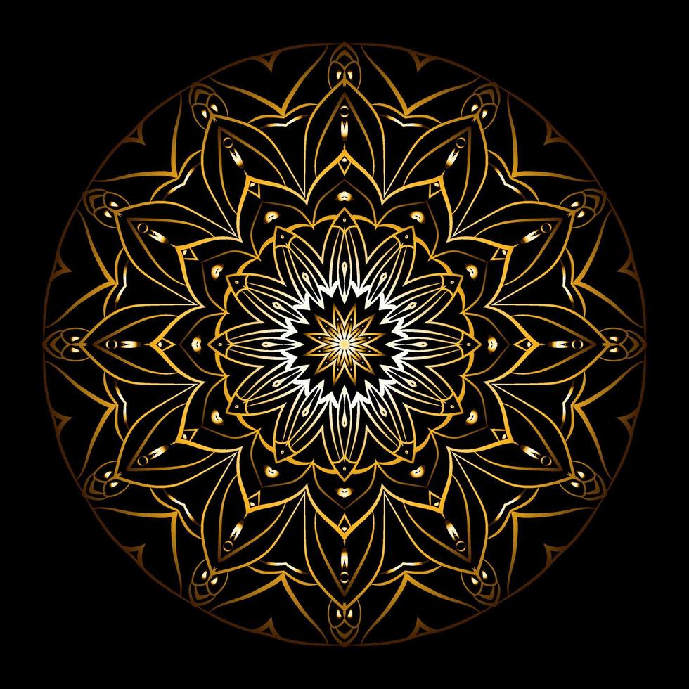 luxe mandala-achtergrondontwerp met gouden arabeskpatroon vector