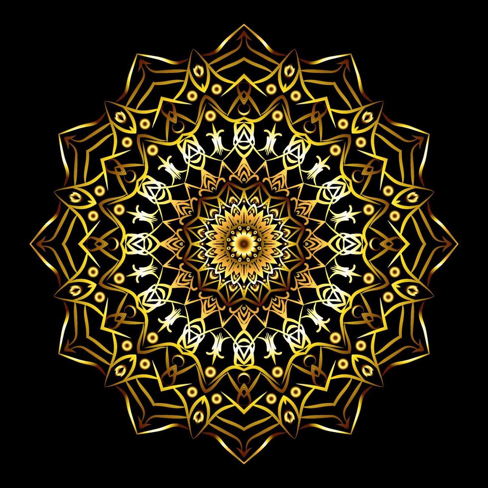 luxe mandala-achtergrondontwerp met gouden arabeskpatroon vector