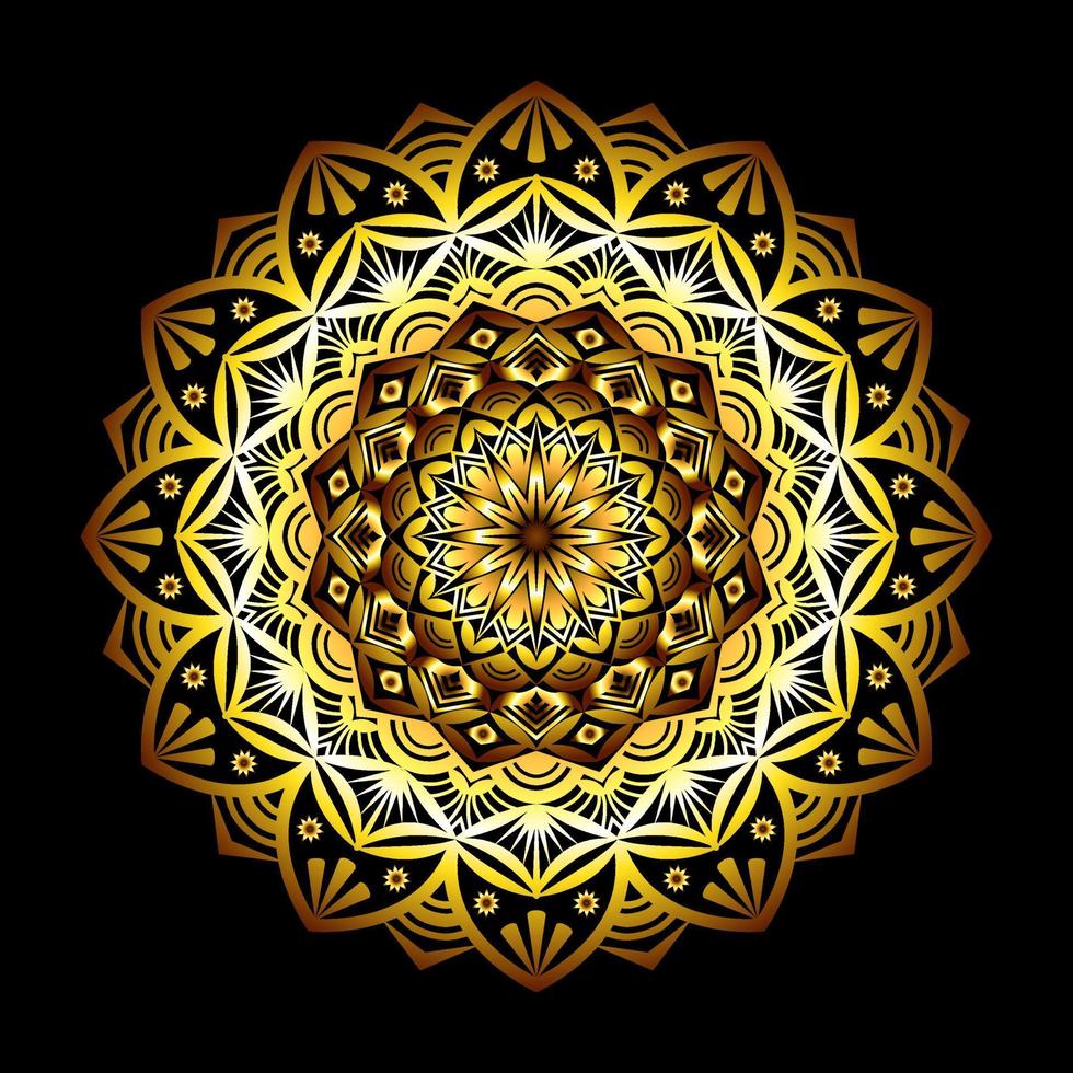 luxe mandala-achtergrondontwerp met gouden arabeskpatroon vector