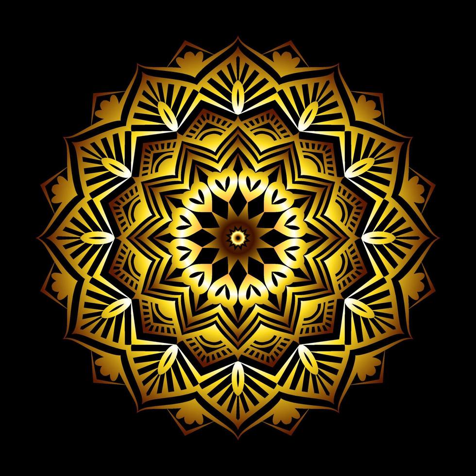 luxe mandala-achtergrondontwerp met gouden arabeskpatroon vector