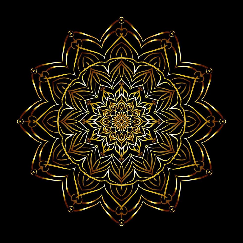 luxe mandala-achtergrondontwerp met gouden arabeskpatroon vector