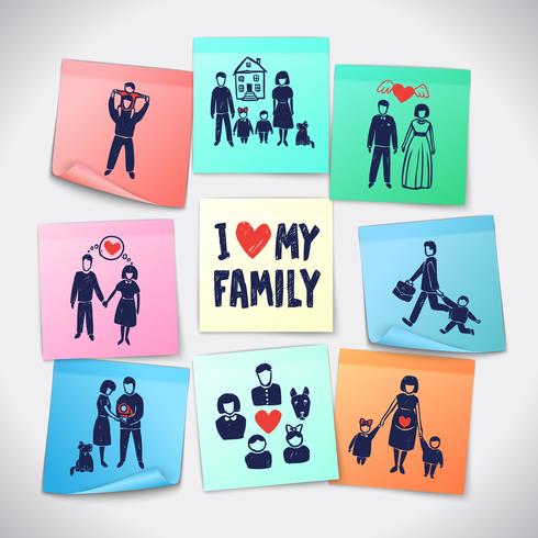 Familie Stickers Set vector