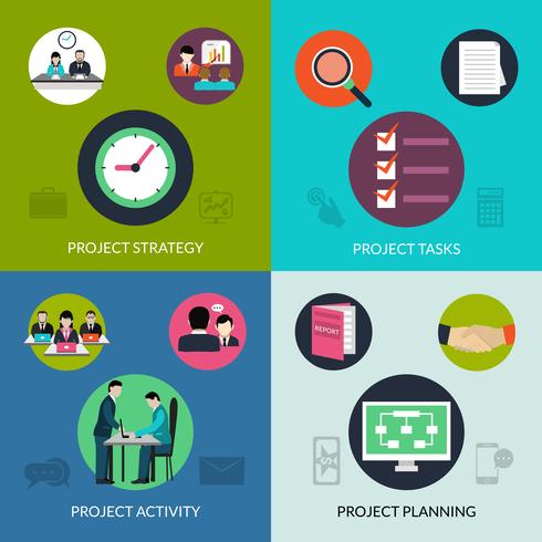 project management set vector