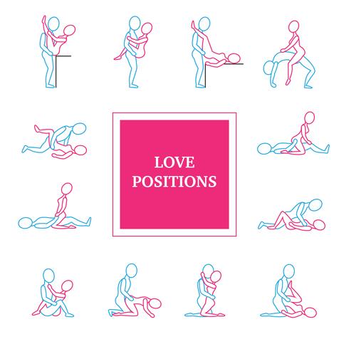 liefde posities pictogrammen instellen vector