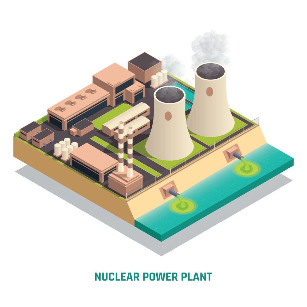 giftig afval nucleaire chemische vervuiling biohazard isometrisch concept vector