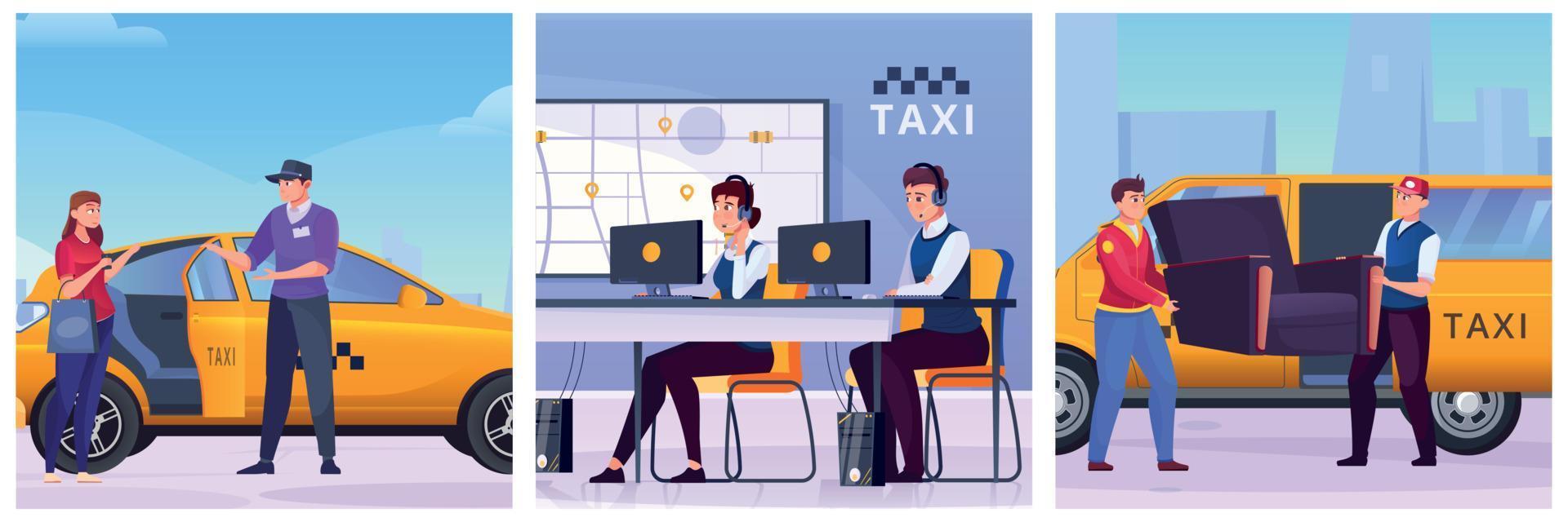 taxi illustratie plat vector