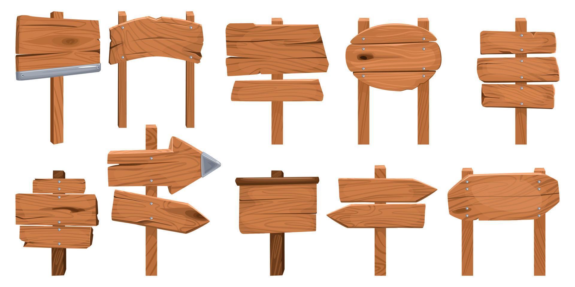 houten uithangborden set vector