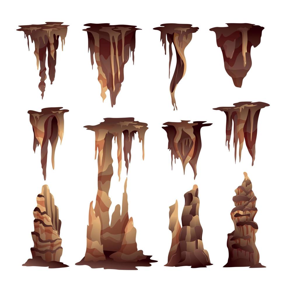 stalactieten stalagmieten set vector